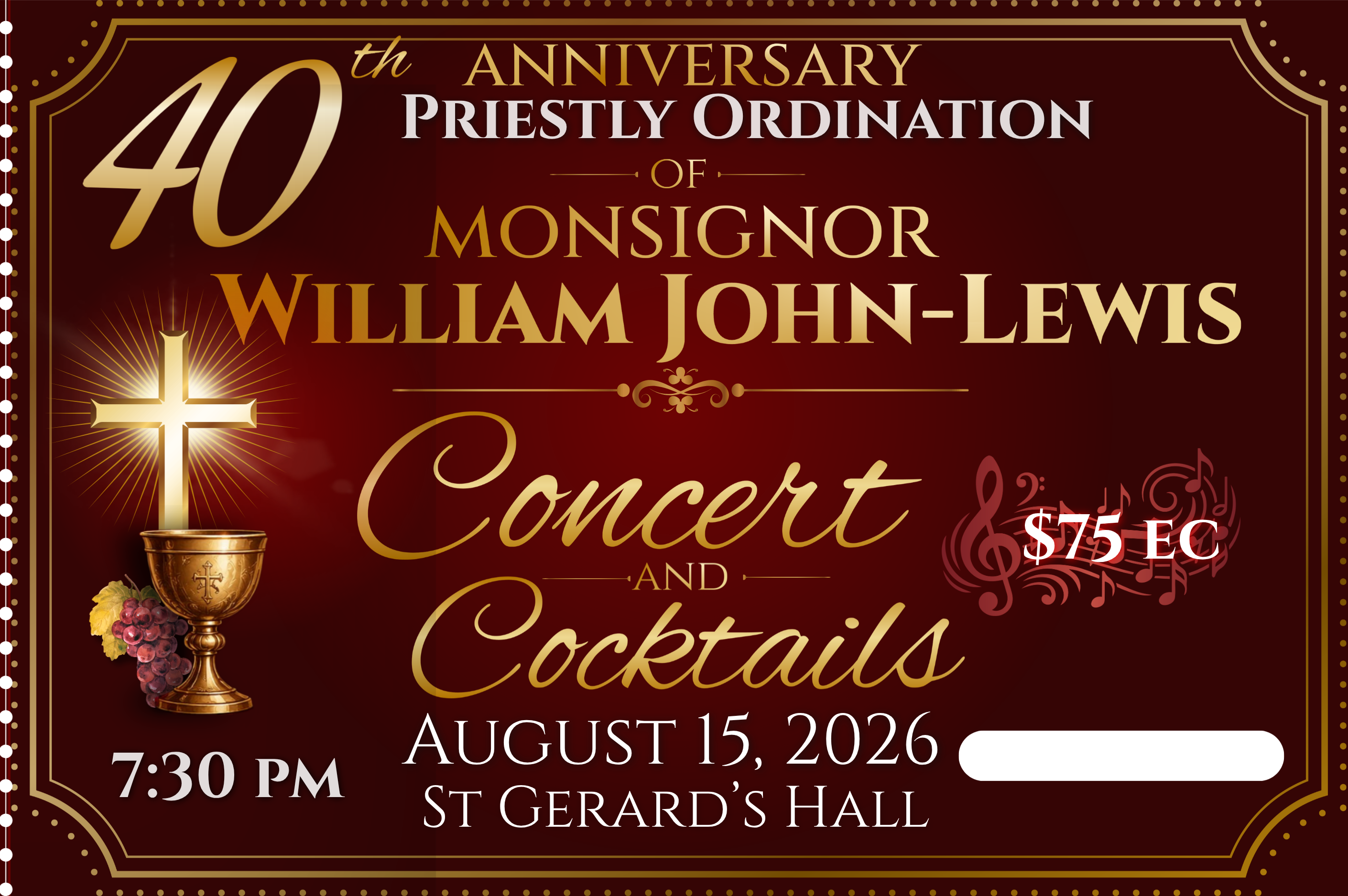 Concert and Cocktails Admit One
